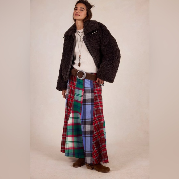 Free People Multicolor Plaid A-Line Skirt - Picture 4 of 8